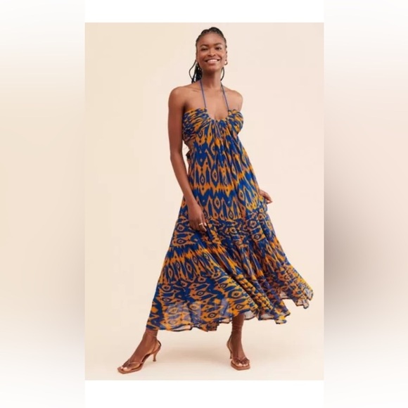 Anthropologie Verb by Pallavi Singhee Cut-Out Midi Dress Size Small - - Picture 5 of 11